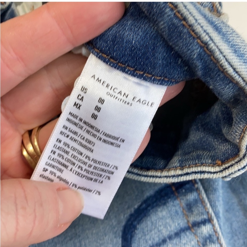 NWT American Eagle Curvy High Rise Mini Denim Skirt Size 00 - Picture 7 of 7